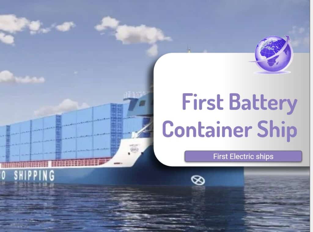 Electric ship with 700 TEU and 36 batteries